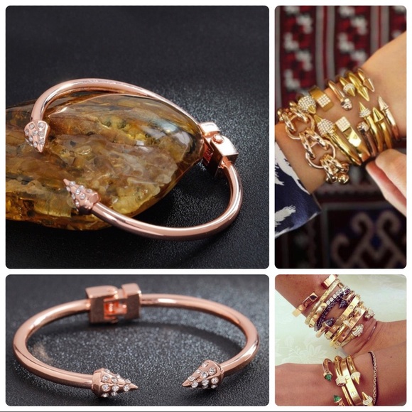 Jewelry - JUST INRose Gold diamond open arrow bracelet